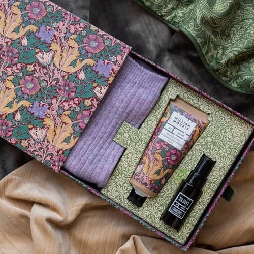William Morris At Home Magnesium Body Cream 100ml, Pillow Mist 30ml, Bed Socks, Almond Oil, Lavender, Travel Size, Vegan and Cruelty Free, Beauty Gift For Her — view 2