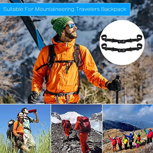 Zocipro 2Pcs Backpack Chest Strap, Adjustable Backpack Straps Belt with 4Pcs Quick Release Buckle and 10Pcs Zipper Pulls for Hiking, Running, Outdoor Activities — view 6