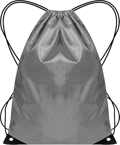 WFX Drawstring Gym Bag 2PCS String Bags Gym Sack Backpack PE Bags for Women Men Trainer Swimming Bag Travel Beach School Holidays Suitable for Sports,kids,Boys,Girls (Grey 1pc)