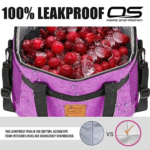Insulated Portable Food Cooler Bag, Large Capacity, Waterproof, Lightweight, for Camping, BBQ, Travel, and Outdoor Activities (Pink, 24L) — view 5
