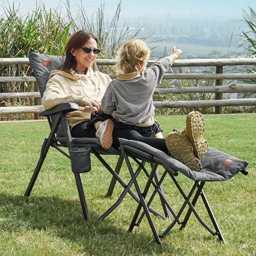 EVER ADVANCED Luxury Camping Chairs 2 Set for Adults Heavy Duty High Back — view 2