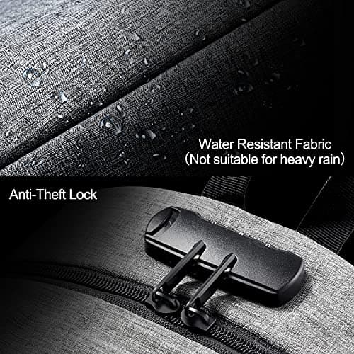 Tzowla Laptop Travel Backpack Mens Womens Water Resistant Anti-Theft Bag with USB Charging Port and Lock 15.6 Inch Computer Business Backpacks for School Work College Gift,Casual Daypack-Grey — view 2