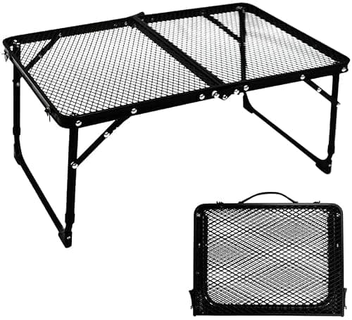 TIYASTUN Camping Table - Small Folding Picnic Table with Adjustable Height and Mesh Top — view 4