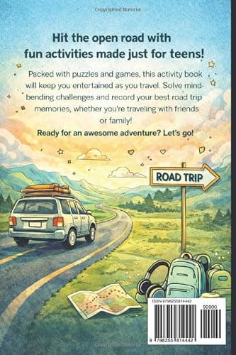 Road Trip Activity Book For Teens: Fun Travel Games | Screen-Free Car Activities | Word Search, Travel Bingo, Cryptograms, Sudoku, Word Scramble, ... Easter, Holidays | Present for Boys and Girls — view 2