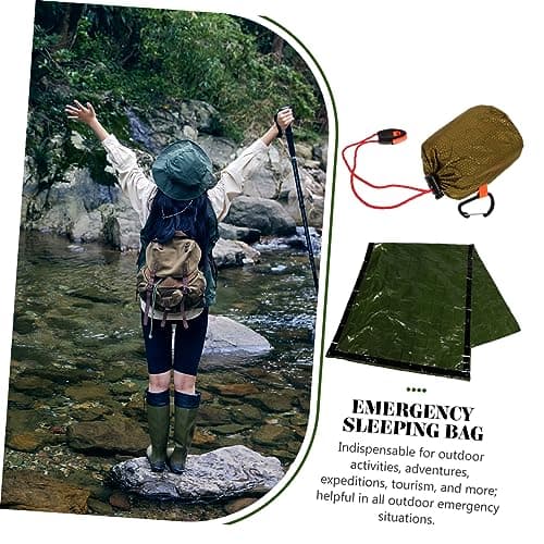 BESPORTBLE 3 Sets Sleeping Thermal Blanket Emergency Waterproof Camp Kit Air Pouch Inflatable Liner Tent Sleep Sack Wearable Traveling Backpack Sleep Bags for Adults Aluminum Film — view 4