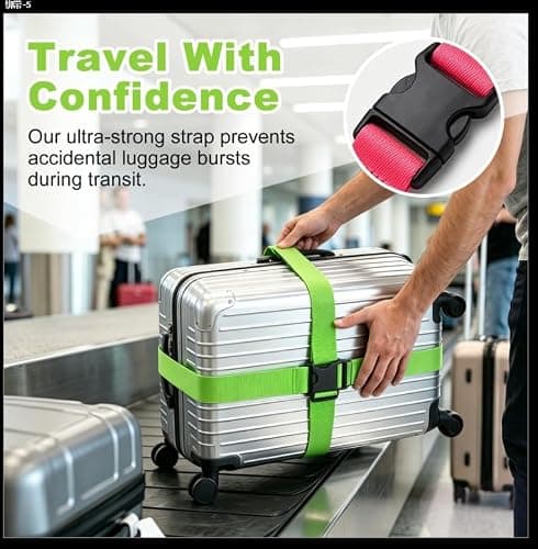 4 Pack Luggage Straps for Suitcases, Adjustable Suitcase Straps — view 4