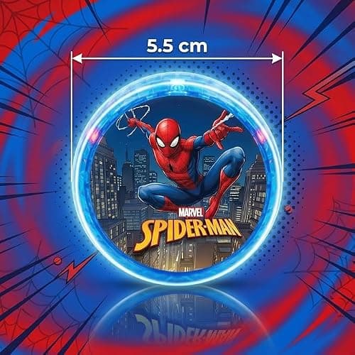 Marvel Spiderman Spring & Light Up Yoyo Toy Set for Kids 3+ – Official Superhero Fidget Toys, Sensory Bouncing Coil & LED Yo-Yo, Indoor Outdoor Play, Party Bag Filler, Birthday Gifts for Boys Girls — view 2