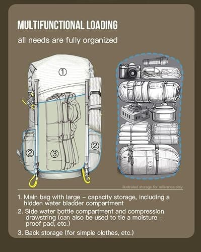 AONIJIE 30L Large Capacity Climbing Backpack Outdoor Camping Daypack Travel Bag for Hiking Trekking Mountaineering, Black, XL — view 4