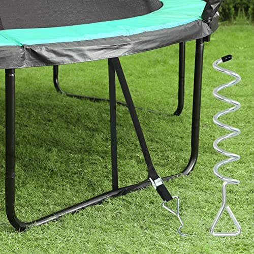 ZOENHOU 6 Set Trampoline Anchor Kit, Heavy Duty Trampoline Tie Down Kit, 12 Inch Ground Steel Stakes Anchor Corkscrew Shape for Trampolines, Swings, Tent, Camping — view 6