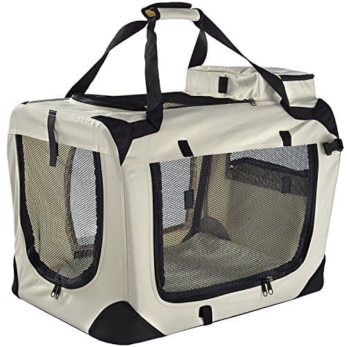 Floofy Friends Soft-Sided Dog Travel Crate - Foldable, Breathable Pet Carrier for Small Dogs & Cats, Ideal for Car Travel & Home Use