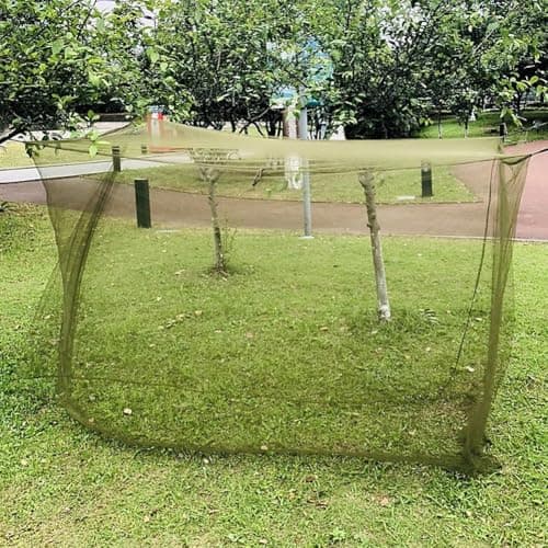 Risveglio Camping Mosquito Net with 6 Hanging Loops, Fine Mesh Travel Tent for Hiking BackPcsing Fishing, Army Green 200 * 90 * 180cm — view 4