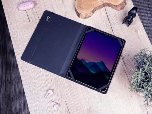 Trust Mobile Primo Recycled Tablet Folio for 10 inch Tablet, Tablet Cover Made of 6.5 Recycled PET Bottles, Universal Protective Cover with Stand, Folding Case with Closing Strap - Black — view 5