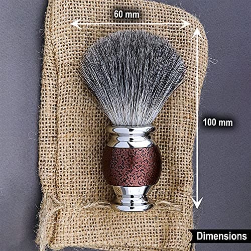 Haryali London Shaving Brush - Black Badger Shaving Brush - Elegant and Antique Design - Badger Hair Shaving Brush - with Antique Maroon Color - A Perfect Match to Your Shaving Kit, Antique Texture — view 6