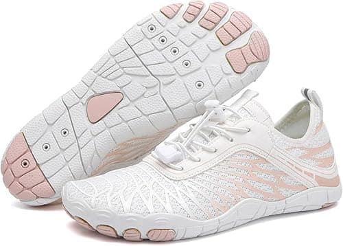 Hike Barefoot Shoes Womens Mens Walking Running Gym Trainers Wide Fit Non-Slip Lightweight Outdoor Swim Surf Water Shoes White