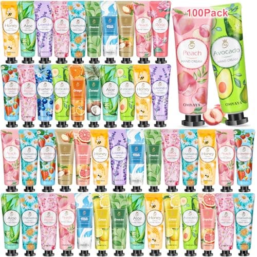 Mini Hand Cream Multipack, 100 Pack Hand Cream Set, Hand Care for Dry Cracked Hands, Bulk Gift for Women, Travel Size Lotion Bulk, Small Gifts for Women Men Christmas Birthday Party Favor