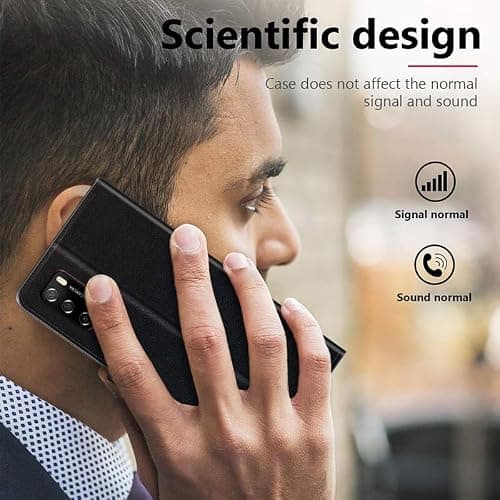 ESACMOT Folio PU Leather Case for ZTE Telstra 5G Hotspot 2 - Black — view 6