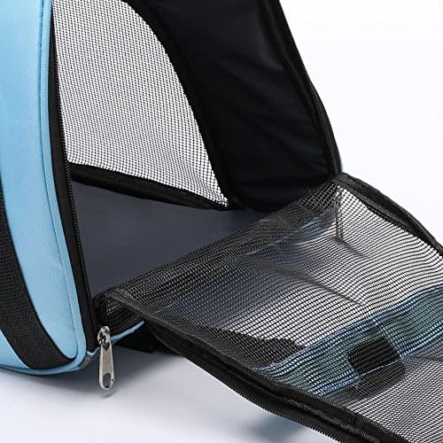 DONYER POWER Soft Sided Pet Carrier for Cats Comfort Airline Approved Under Seat Travel Tote Bag, Travel Bag for Small Animals with Mesh Top and Sides, BLUE — view 4