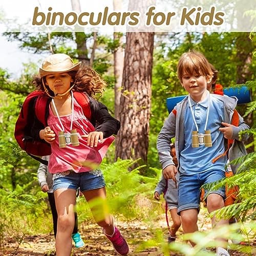 Kids Binoculars for Outdoor Toys, Sports, Bird Watching, Educational Learning, Travel, Hiking, Camp - Observer's Binoculars, Birthday Presents (Brown) — view 6