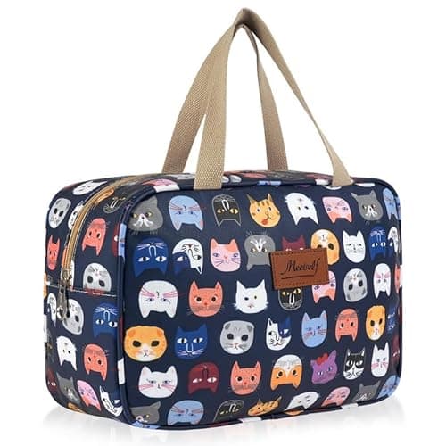 Aucuu Toiletry Bag, Large Full Size Toiletry Bag, Travel Hand-Held Make up Wash Bags, Portable Waterproof Toile-Try Kit, Bathroom Storage Case, Cosmetic Organizer for Travel, Camping for Women Girl