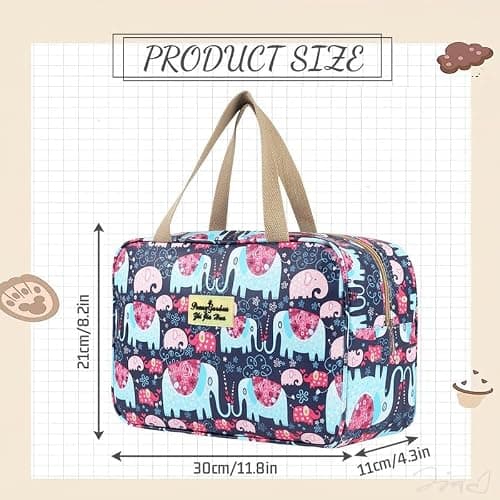 Aucuu Toiletry Bag, Large Full Size Toiletry Bag, Travel Hand-Held Make up Wash Bags, Portable Waterproof Toile-Try Kit, Bathroom Storage Case, Cosmetic Organizer for Travel, Camping for Women Girl — view 2
