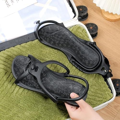 Kattmas Travel Sandals Shower Shoes For Men Women - Foldable Flip-Flop Slippers Non-Slip Quick-Dry, Portable House Shoes For Bathroom Gym Spa Pool Beach — view 3