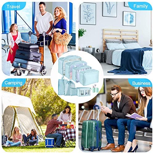Packing Cubes for Suitcase,Geediar 9 PCS Travel Luggage Packing Organizers Waterproof Travel Essentials Clothes Shoes Cosmetics Toiletries Storage Bags(b-Blue)… — view 6