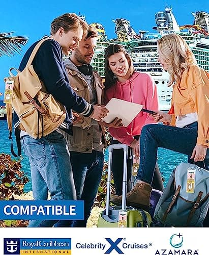 NTONPOWER P&O Cruise Luggage Tag Holders 4 Pcs Cruise Luggage Tags + 2 Pcs ID Card Luggage Tags for Suitcases with Zip Seal & Steel Loops Travel Vacation Accessories Cruise Necessities — view 2