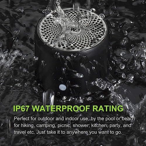 EWA Travel Case Packed, A106 Pro Wireless Mini Bluetooth Speaker with Custom Bass Radiator. IP67 Waterproof, Small But Loud, Portable Speakers for Car, Bike, Outdoors, Shower (Black) — view 4