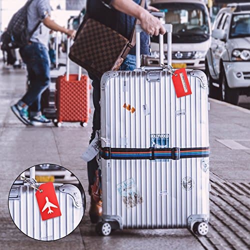 2Pack Luggage Tag with Name ID Card, Red Silicon Luggage Tags to Suitcase — view 4