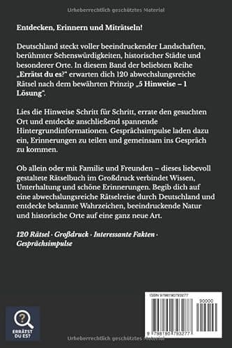 ERRÄTST DU ES? – Deutschland entdecken: 120 Rätsel für Senioren im Großdruck – 5 Hinweise & 1 Lösung – Sehenswürdigkeiten, Landschaften, Regionen und besondere Orte Deutschlands: 3 — view 2