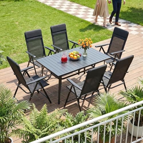 VOWNER Set of 2 Folding Chairs with Headrest Quick-Dry Mesh Black — view 2