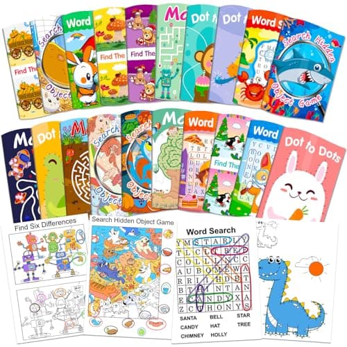 Elfew 20 Pack Small Activity Books for Kids Ages 3-5,4-12,Kids Party Favour