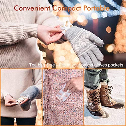 Hand Warmers Disposable - 24 PCS Pocket Hand Warmer - Handwarmers Up to 10 Hours of Heat - Hand Heat Pads for Sports, Camping, Hiking, Travel, Skiing, Cold Weather — view 5