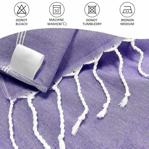 Ouxiaobai Turkish Beach Towel Oversized - 40"x70" Quick Dry Sand Free Thin Beach Towels for Adults, Extra Large Lightweigh Travel Towel(Purple) — view 5