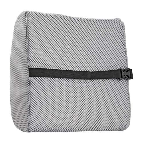 Taylor & Brown Posture Therapy Lumbar Support Cushion - Memory Foam, Ergonomic Back Support Pillow for Home, Office, Car, Travel - Relieve & Prevent Lower Back, Sciatica, Disc Pain - Grey — view 5