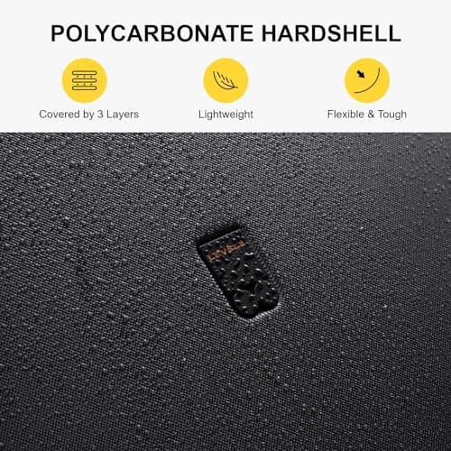LEVEL8 Carry on Luggage Lightweight Suitcase with Wheels 100% PC Trolley Case Micro-Diamond Textured Design, TSA Approved Hard Shell(55cm, 40L,Dark Grey) — view 4