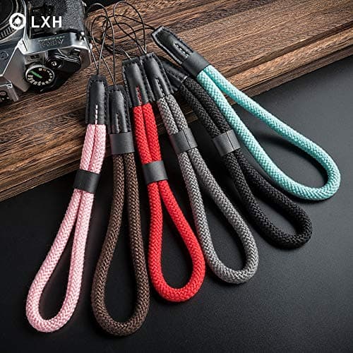LXH Cotton Camera Wrist Strap, Adjustable Wrist Strap Hand Lanyard for Mirrorless Compact System DSLR Camera Video Camcorder Binoculars (Black) — view 5