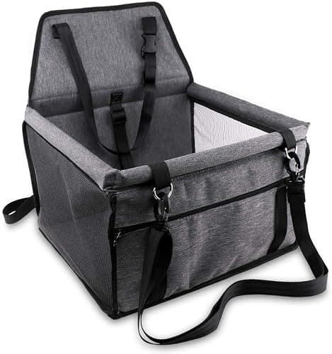 Pet Car Booster Seat Travel Carrier Cage, Oxford Breathable Folding Soft Washable Travel Bags for Dogs Cats Small Pet — view 6