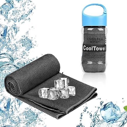 Surcotto Cooling Towel,Microfibre Gym Towel, (40"x12"),Cooling Towels for Neck,Lightweight Quick Dry Towel for Golf,Sport,Running,Gym,Camping,Fitness,Workout & More Activities -Black