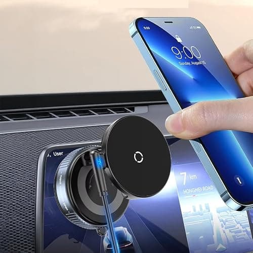 wowtravel Magnetic Car Phone Holder with Wireless Charging Vacuum Suction Cup 15W Fast Charge Car Mount for Dashboard Windshield Glass 360 Adjustable — view 2