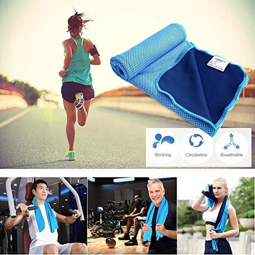 VAKKI Cooling Towel, Ice Cold Sports Sweat Towels for Instant Relief Perfect Coolings Scarf Neck,Forehead, Wristband, Bandana, Stay Cool from Over Heating During All Kinds of Sport and Exercise — view 6