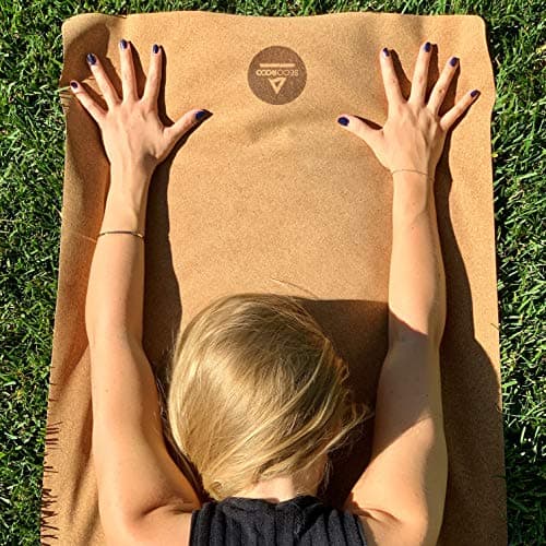 Secoroco Cork Travel Yoga Mat, 183 x 61 cm, 1 mm Thick, Foldable, Includes Yoga Bag, Vegan, Non-Toxic and Anti-Allergic — view 4