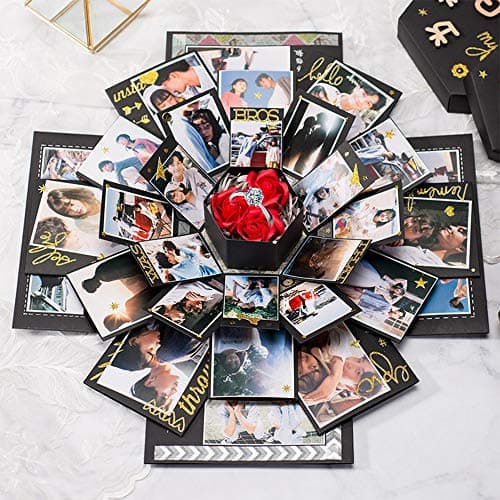 Cosswe Explosion Box, Surprise Box DIY Photo Album Scrapbook Folding Gift Box Handmade Commemorative Album for Birthday Valentine's Day Wedding Memory — view 6