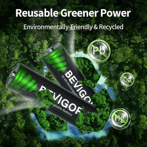 BEVIGOR 16 Pack AA AAA Rechargeable Batteries Set 8 x 2800mAh AA & 8 X 1100mAh AAA Batteries High Capacity, 1.2V Low Self-Discharge, PreCharged — view 6