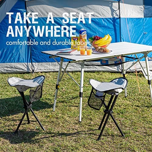 Portal Folding Stool Camping Stool Collapsible Tripod Portable Lightweight Fold away Small Chair Pop up Travel Seat for Hiking Backpacking Fishing Walking Events Festival Load 102KG — view 5
