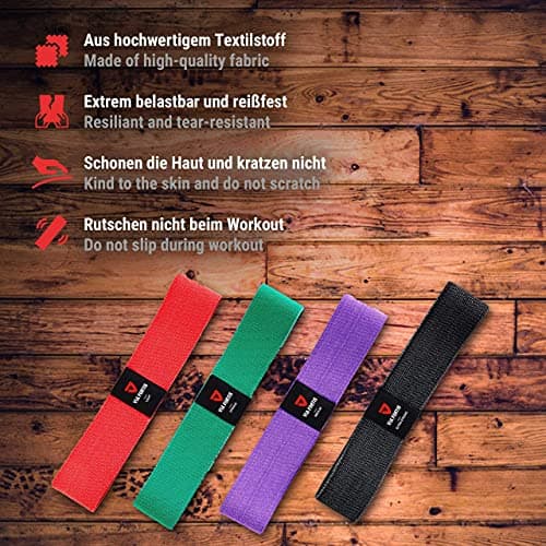 VIA FORTIS - Booty Band - Loop Band made of Textile [non-slip & tear-proof] - Fitness Band/Gymnastic Band as a Set or Individually for Legs, Buttocks and Arms - Textile instead of Rubber — view 3
