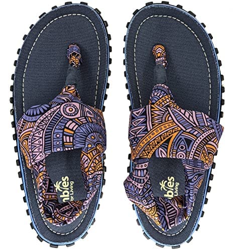 Gumbies Slingback Sandals | Unisex Flip-Flop Style with Recycled Rubber Sole, Cotton Canvas Toe Post & Stretchy Back Straps | Casual, Comfortable & Travel-Ready Footwear | Aztec | EU 41 — view 4
