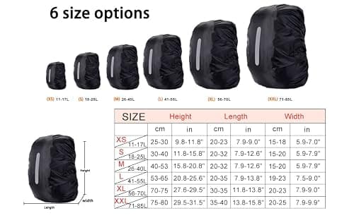 HYCOPROT Waterproof Backpack Rain Cover with Reflective, High Visibility Foldable Ultralight Dust and Rain Cover Rucksack for Hiking Camping Touring Cycling (Yellow, L) — view 5