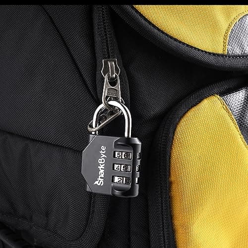 SharkByte Luggage Locks - 3-Dial Weatherproof Outdoor Security Combination Padlock, Small Travel Lock for Suitcases Luggage Case Travel Bag Gym Lockers Code Padlock (Pack of 1) — view 5