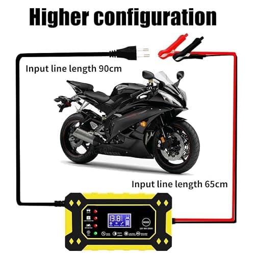 KPIRXO Motorcycle Battery for Kawasaki Vulcan 1700 Nomad 2009-2017, Car Battery Charger Intelligent Maintainer with Digital LCD Display, Pulse Repair Function — view 6